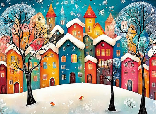 500 Piece Puzzles for Adults Snow Fairy Tale Town 20.5 x 15 Inch 500 Piece Jigsaw Puzzles for Kids Adults Puzzles 500 Pieces for Adults Holiday Educational Challenge Toy