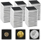 Uncle Paul 80 PCS Coin Capsules, Coin Snap Holders with 5 Sizes Black Gaskets 20/25/30/35/40mm, Clear Coin Cases for Coin Collection Supplies Silver Dollar Pounds Cents