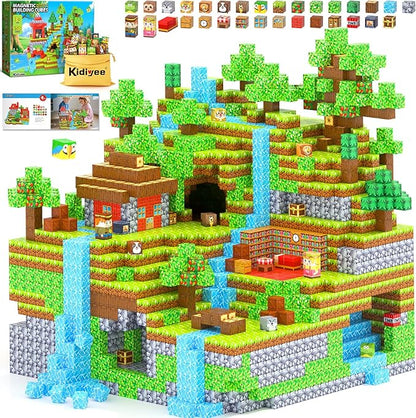 150PCS Magnetic Blocks - Mine Magnet World Forest Animal Set, Magnet Toys Games for Kids Ages 4-6 6-8 8-12, Magnetic Building Blocks for Boys & Girls, STEM Montessori Sensory Toys for Kids Ages 3+