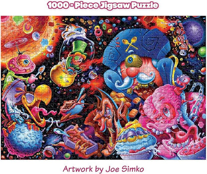 Cosmic Crunch Breakfast Cereal Monster Puzzle by Joe Simko | 1000 Piece Jigsaw Puzzle Toy | Interactive Brain Teaser for Family Game Night | 29 x 20 Inches