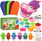 WATINC 6Pcs Hand Puppet Making Kit, Art Craft Felt Sock Puppet Toys, Creative DIY Make Your Own Pompoms Wiggle Googly Eyes Storytelling Role Play Party Supplies Gift for Girls Boys (Dinosaurs B)