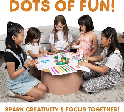 8 Washable Non-Toxic Dot Art Marker for Children Early Education, Fun Art Bingo Daubers Supplies with Alphabet Stencils and Activity Sheets