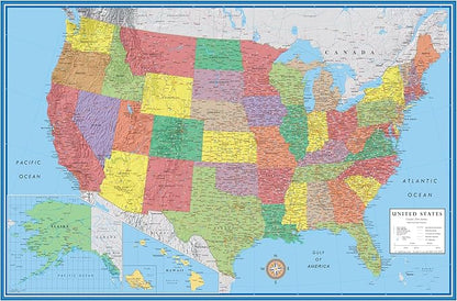 24x36 World and USA Classic Premier 3D Two Wall Map Set (Paper Folded)