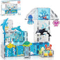 PicassoTiles Magnet Tiles Magnetic Building Blocks Aquarium Marine Animal Theme Set with 8 Character Action Figures Shark Crab Turtle STEM Toys Construction Preschool Toddlers Kids Boys Girls 3+ PTQ15
