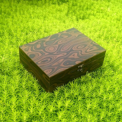 Handmade Walnut Burl Texture Keepsake Box: Elegant Decorative Storage Gift Wooden Box for Weddings, Engagements, Anniversaries, & Christmas Presents (25 * 18cm)