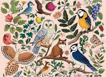 500 Pieces Puzzles for Adults Forest Birds Jigsaw Puzzles 500 Pieces Difficult Fun Owl and Floral Unique Beautiful Birds Flowers Family Puzzle Challenging Games Gift for Adults (21"x15")
