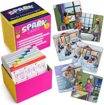SPARK INNOVATIONS Sequencing and Storytelling Cards, Speech Therapy Game, Special Education Materials, Sentence Building, Problem Solving, English Language Learners (Sequence Cards 1 and 2 Combo)