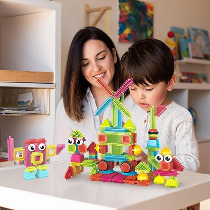 PicassoTiles Toys 112 Piece Hedgehog Blocks STEM Building Tiles Set Construction Learning Toy Stacking Interlock Block, Creativity Beyond Imagination, Inspirational, Recreational, Educational PTB112