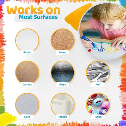 Tempera Paint Sticks Classic Colors 12 Pack - Non-Toxic, Washable, No Mess, Multi-Color for Kids Perfect for Creative Art Projects