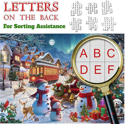1000 Piece Christmas Puzzle for Adults Jigsaw Puzzle Medium Difficulty Fun Jigsaw Puzzle Gifts for Kids Age 8-10 and Up Christmas Puzzles 1000 Pieces(27.56 x 19.68 Inch)