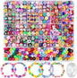 Gionlion 1200 Pcs Polymer Clay Beads Bracelet Making Kit, 25 Style Animal Fruit Flower Butterfly Bunny Pony Letter Beads Charms for Jewelry Making, DIY Art and Crafts Toys Gifts for 4+ Year Old Kids