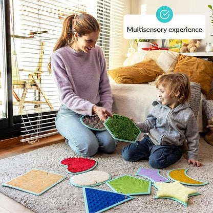 ODOXIA Sensory Mats for Autistic Children | Sensory Tiles for Kids | Sensory Wall Panel | Sensory Mats (Shapes) | Sensory Toys | Sensory Room Equipment | Sensory Disorder Toys for Tactile Play