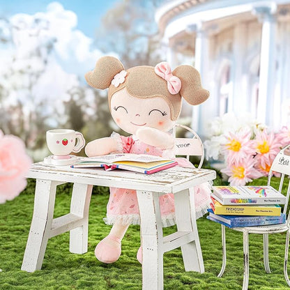 Gloveleya Baby Girl Gift Soft First Baby Doll Plush Doll Floral Pink 16"