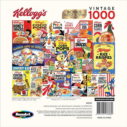 RoseArt - Kellogg's - Cereal Favorites - 1000 Piece Jigsaw Puzzles for Adults