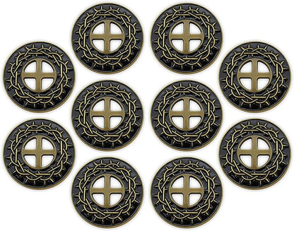 Crown of Thorns Coin, Bulk Pack of 10, by His Stripes We are Healed, Isaiah 53:5 Gift, Pocket Token of Healing and Protection, Collectible Challenge Coin for Easter, Sobriety & Recovery Chip