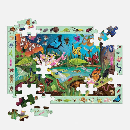 Mudpuppy Bugs & Butterflies — 64 Piece Search & Find Puzzle Jigsaw Puzzle Featuring Diverse Bugs and Insects and Over 40 Hidden Images to Find for Ages 4+
