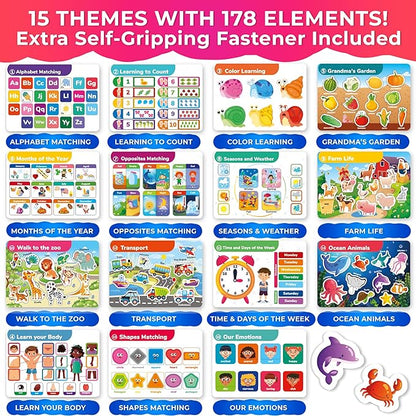 QUOKKA Montessori Busy Book for Toddlers 1-3 - Pre K Toddler Learning Activities for Homeschooling - My Preschool Busy Book for Ages 3-5 - 15 Kids Educational Activities