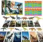 SpriteGru 12 PCS Dinosaur Figurines with 12 Introducing Flashcards, Portable Dinosaur Figurines Montessori Toys Science Educational Matching Game for Homeschool Preschool Toddler Kids