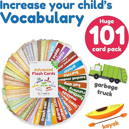 Advanced Flash Cards for Toddlers 3-5 Years – 101 Flashcards – Preschool Flash Cards – Kindergarten Flash Card for Kids – Toddler Learning – Educational Gift - for Ages 3, 4, 5 & 6