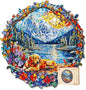 Wooden Puzzles for Adults,The Dog and The Snowy Mountain Wooden Jigsaw Puzzles, Creative Ghristmas Gift for Teenagers and Adults.(11.4 * 10.9 in 186pcs)