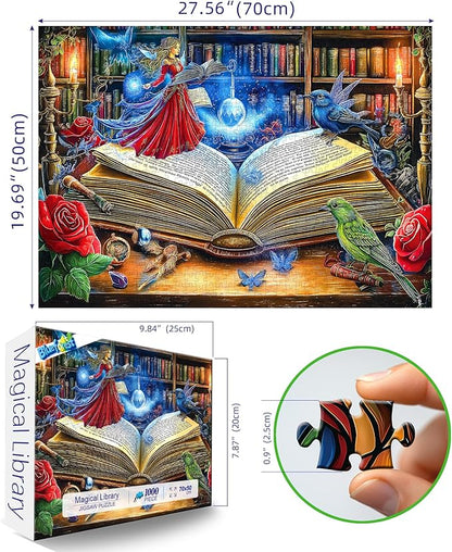 Blueforest 1000 Piece Jigsaw Puzzle for Adults, Magical Book Art Puzzle, Challenging Fun Unique Adult Puzzles for Relaxation & Wall Decor 27.5x19.7 Inch