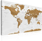 artgeist Pinboard World Map 35x24 in - Cork Board & Canvas Print Wall Art 1 pcs Memoboard with 50 Pins Noticeboard Message Board Image Picture Home Decor Travel Map k-A-0104-p-b