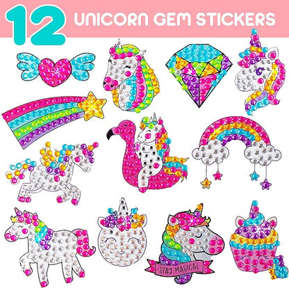 Blue Squid Diamond Art Kits for Kids – Unicorn - Fun & Easy DIY 5D Gem Art Gift Set for Keychains, Stickers, Sun Catchers - Diamond Painting Kit Arts & Crafts Kit for Kids, Girls, Boys Ages 6-12