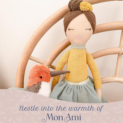 MON AMI Francesca Polynesian Princess Doll – 22 Inches Soft Plush Stuffed Doll for All Ages | Cuddly Toy, Nursery & Bedroom Décor | Elegant Baby Shower, Birthday Essential