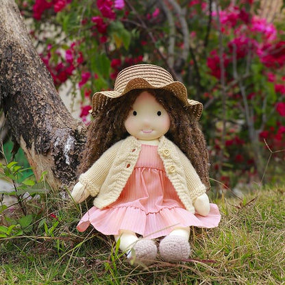 BlissfulPixie Waldorf Doll Handmade Rag Doll - Personalized Collectors Plush Doll for Kids Birthday Present with Beautiful Present Box-Kristy 12"