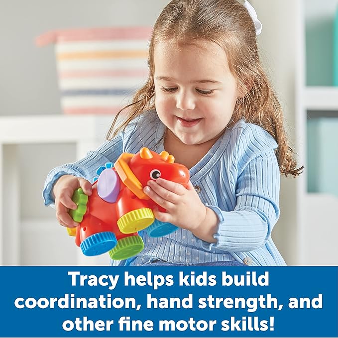 Learning Resources Tracy the Fidget Triceratops, Baby Toys, Sensory Toys For Toddlers, Fine Motor toys, Montessori Toys,1 Piece, Ages 18 Months+