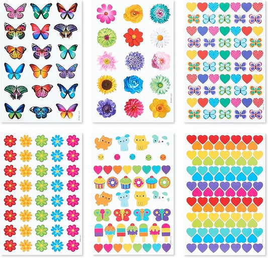 American Greetings 867-Count Bulk Stickers for Kids, Butterflies and Flowers