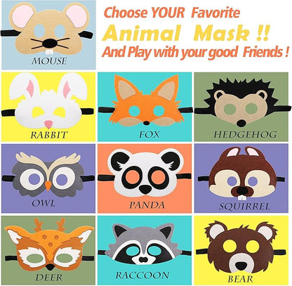 CiyvoLyeen Party Animals Felt Masks Jungle Farm Forest Animals Theme Birthday Party Favors Party Supplies for Boys or Girls