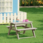Costaelm Kids Picnic Table, HDPE All Weather Outdoor Toddler Picnic Table and Chair Set Kids Bench for Patio, Backyard, Garden, Lawn, Sand