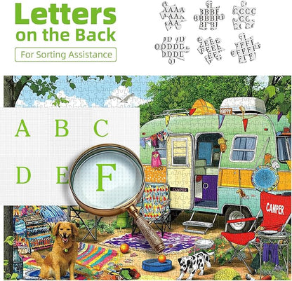 Puzzles for Adults 500 Pieces, Lakeside Camping Puzzle Challenging Puzzles for Adults, Jigsaw Puzzles 500 Pieces Ideal for Relaxation and Family Fun Puzzle Finished Size is 23 x 15 inch