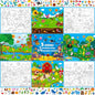 Reusable Sticker Activity Pad, 5 Large Size Scenes, 5 Coloring Pages & 270 Reusable Stickers, Statistic Sticker Pad for Preschool, Kids