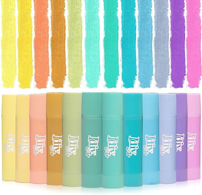 Idiy Tempera Paint Sticks (12 pack Pastel Colors)-Classroom Back to School Supplies, Summer Camp Arts & Crafts Projects, Draw & Paint on Wood, Paper, Ceramic, Canvas! Quick Dry, Non-Toxic, Mess Free
