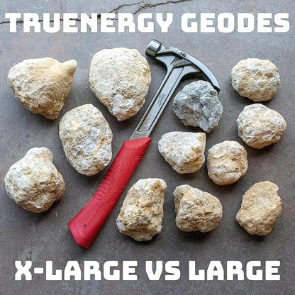 Break Your Own Geode Kit – 10 Natural Geodes 2.75 to 3.5 Inch Crack-Open Experience + Easy to Open + Tools + Geologist Guide – Less Effort for Easy Reveal – STEM Activity + Collectable Gems - Large