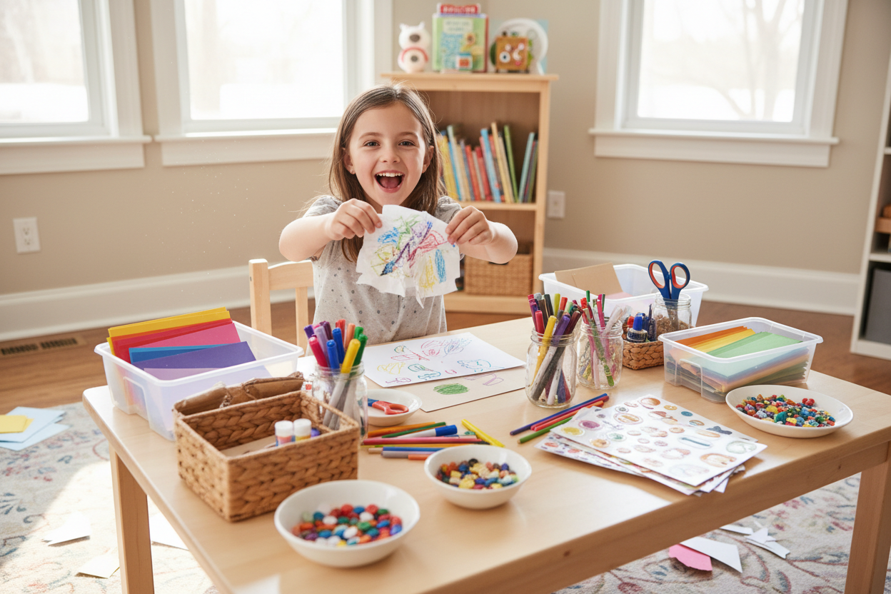 "The arts and crafts sets are amazing! Everything is well-organized, colorful, and so fun. My daughter spends hours creating and showing off her masterpieces."- Tina U. (make it real photo)